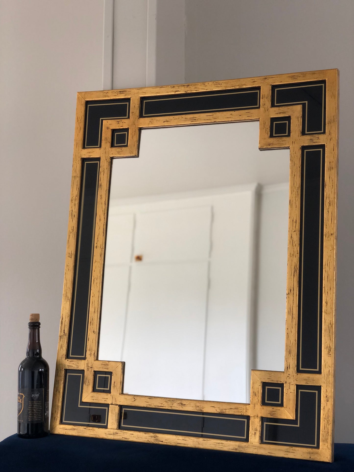 Large Giltwood Deknudt Mirror Meander Style 1970S