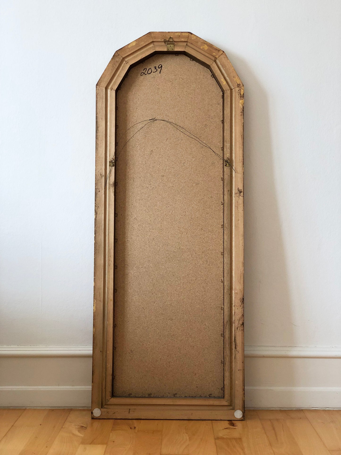 Vintage Giltwood Full Length Facet Cut Mirror Hollywood Regency Belgium