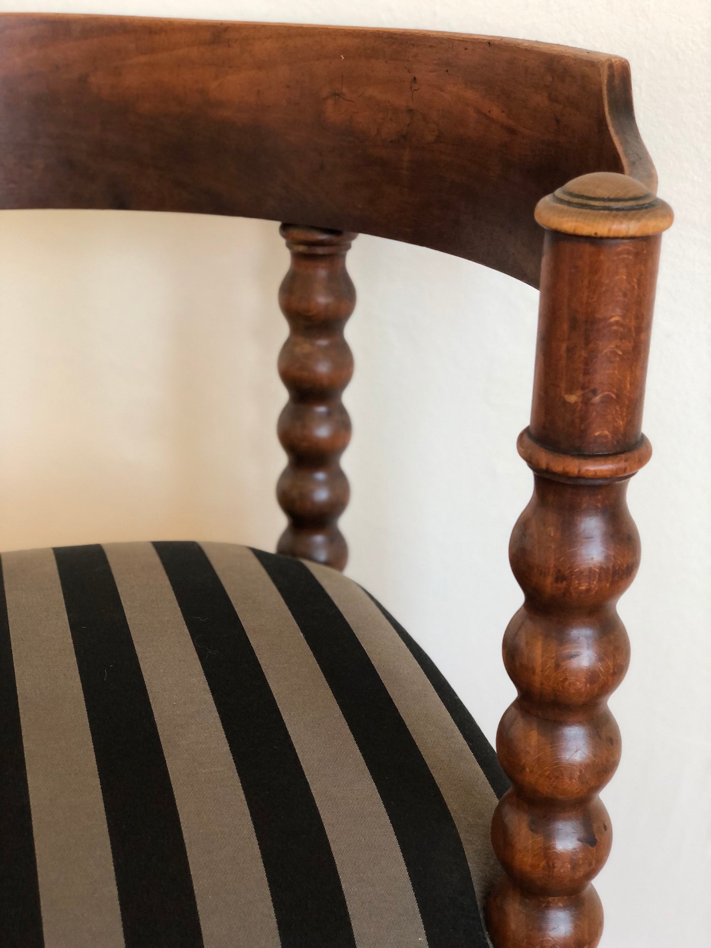 A Pair of Edwardian Bobbin Corner Chairs With Fabric Early 20th Century