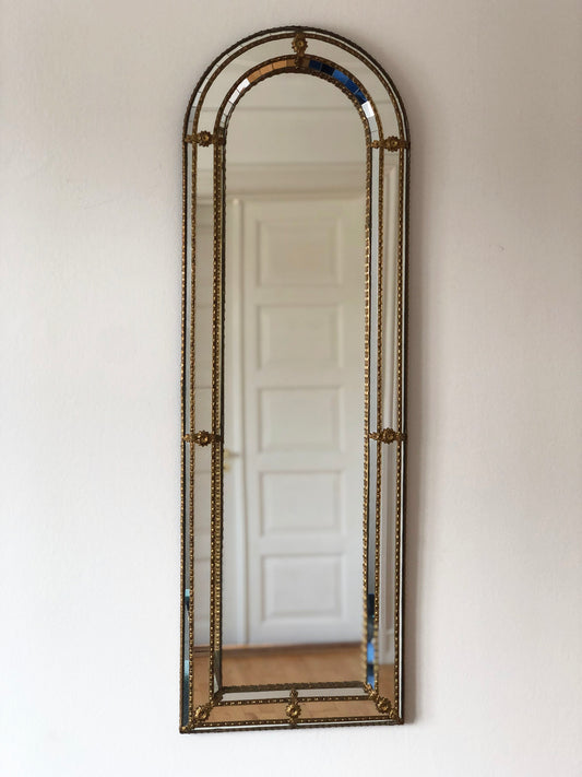 Vintage Venetian Full Length Mirror Hollywood Regency in Gold Spain