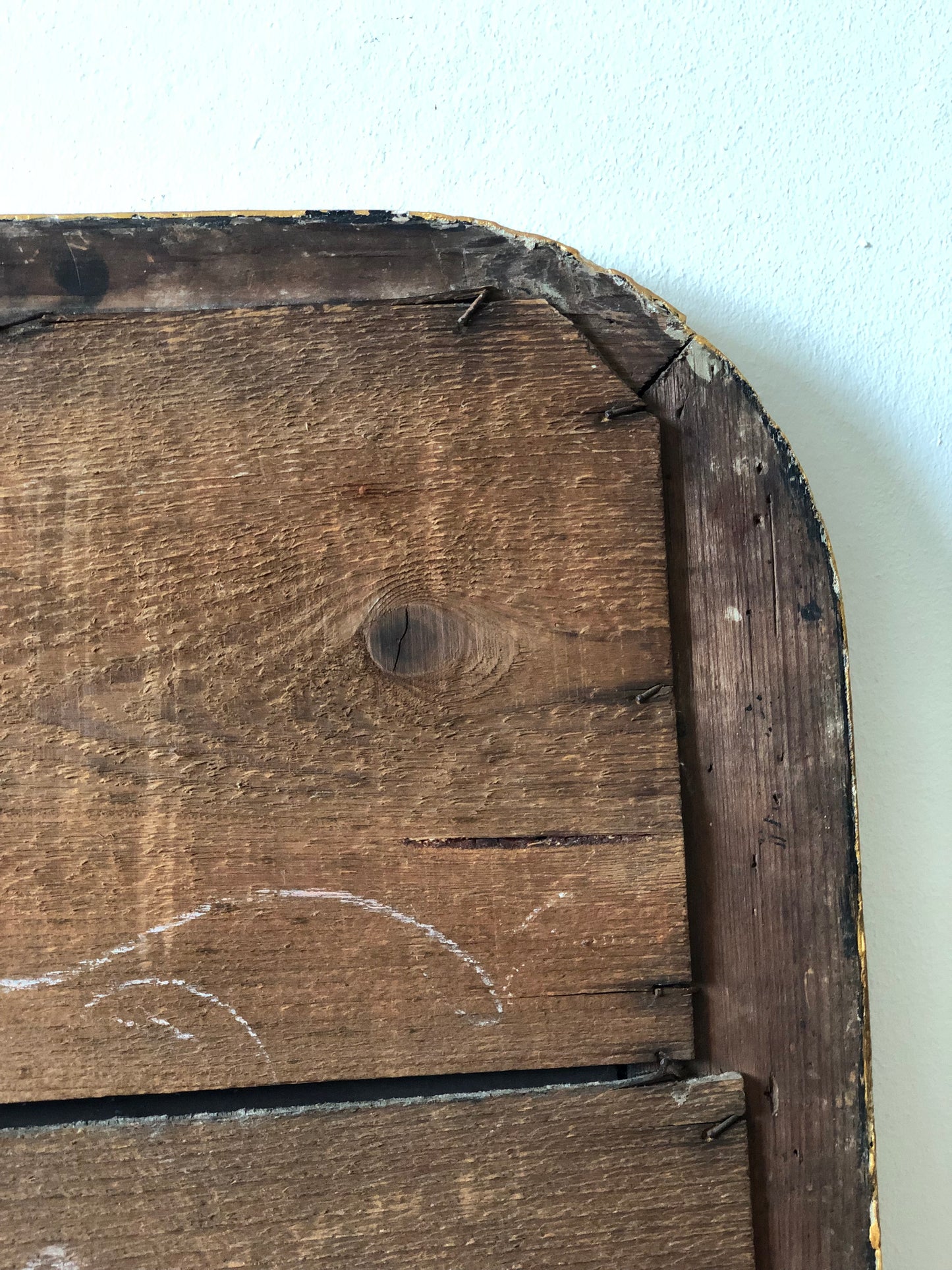 Antique Louis Philippe French Mirror in Green and Gold, Late 19th Century