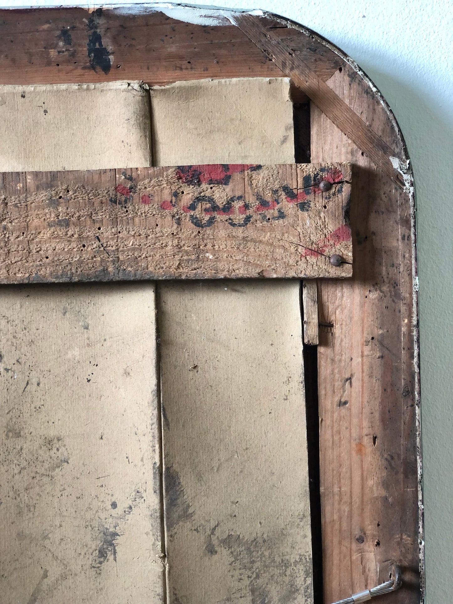 Antique Louis Philippe French Mirror in Green and Gold, Late 19th Century