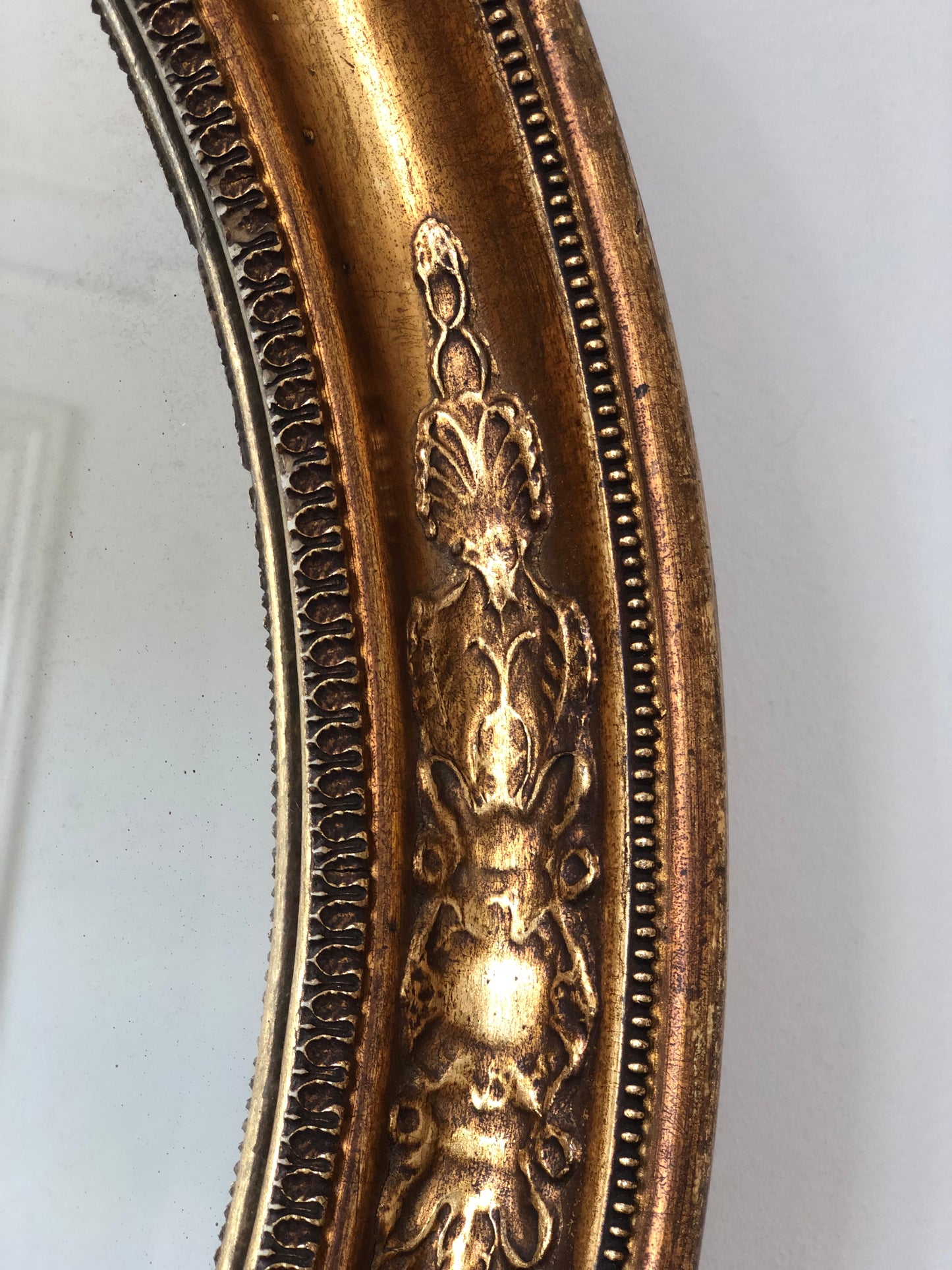 Antique Oval Giltwood Mirror France Late 19th Century