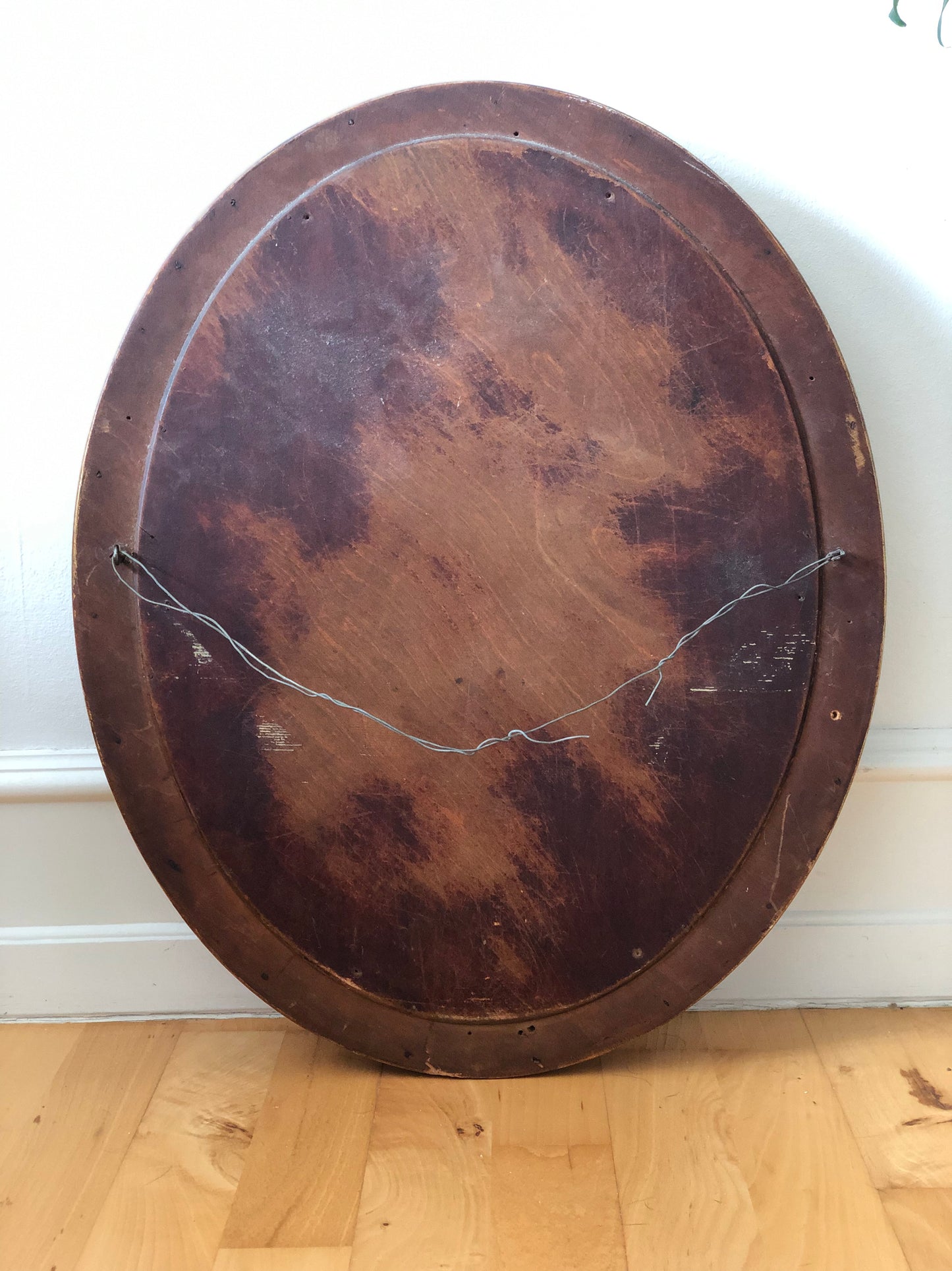 Antique Oval Giltwood Mirror France Late 19th Century