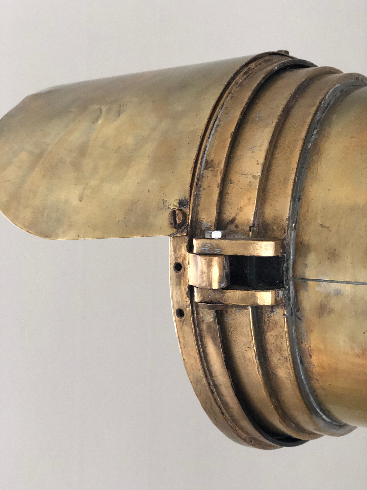 Antique Industrial Brass Floor Lamp On Tripod Surveyor Base 1920s