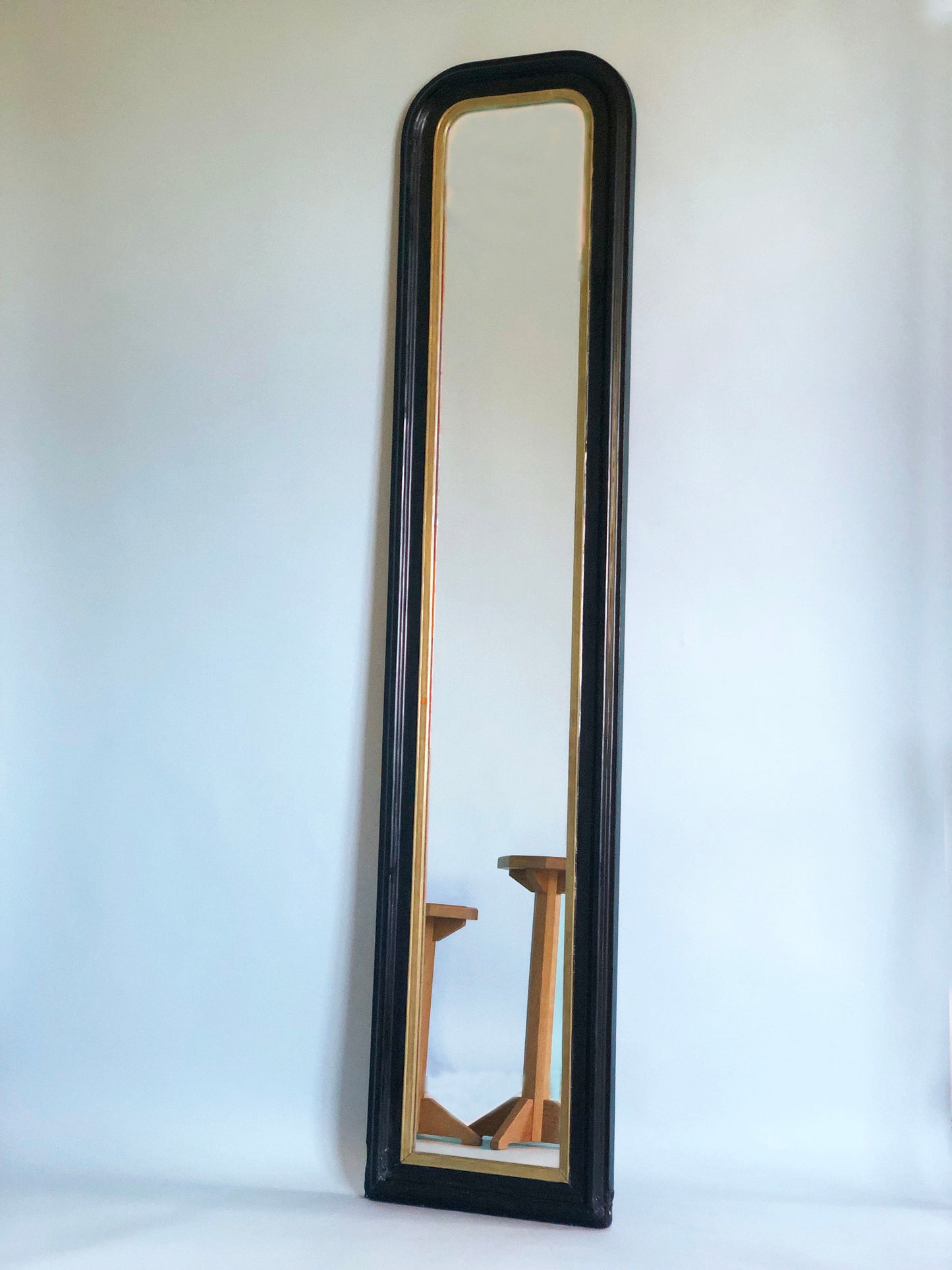 Antique Louis Philippe Full Length Mirror Giltwood France Late 19th Century