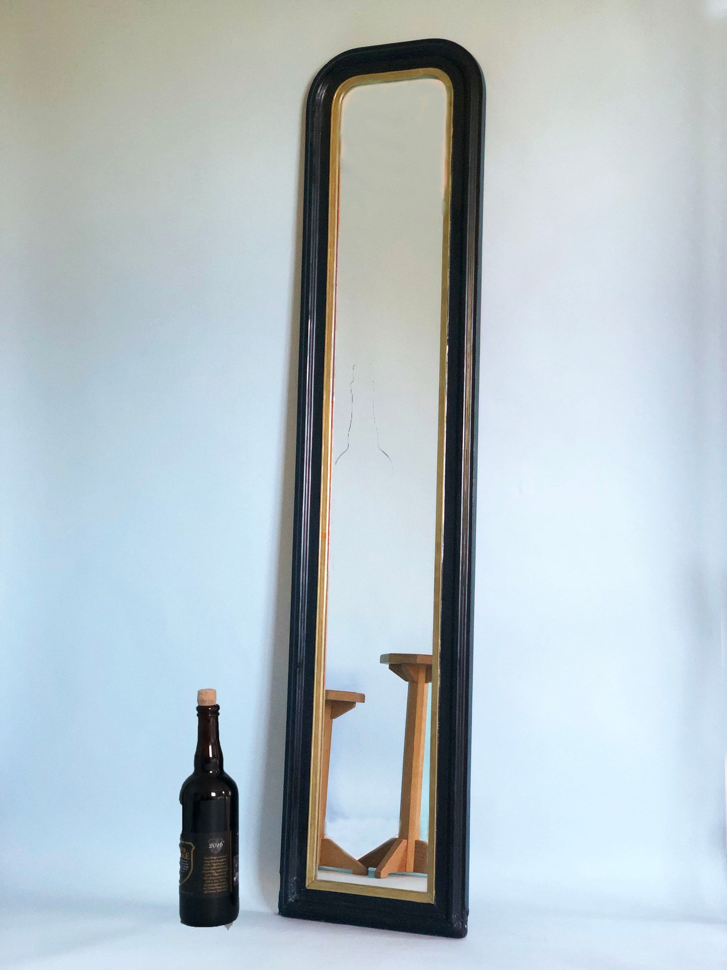 Antique Louis Philippe Full Length Mirror Giltwood France Late 19th Century
