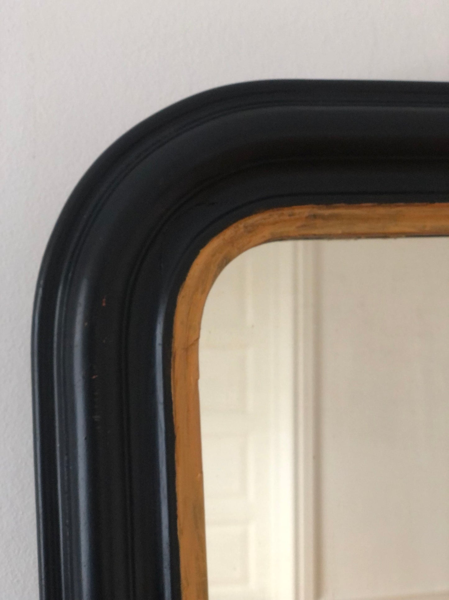 Antique Louis Philippe Mirror In Black and Gold France Late 19th Century