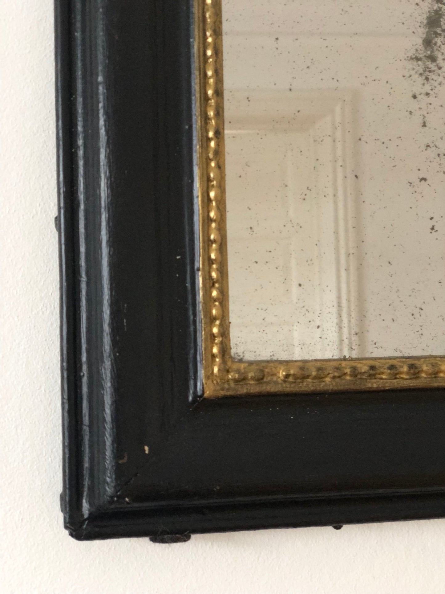 Antique Louis Philippe Mirror In Black and Gold France Late 19th Century