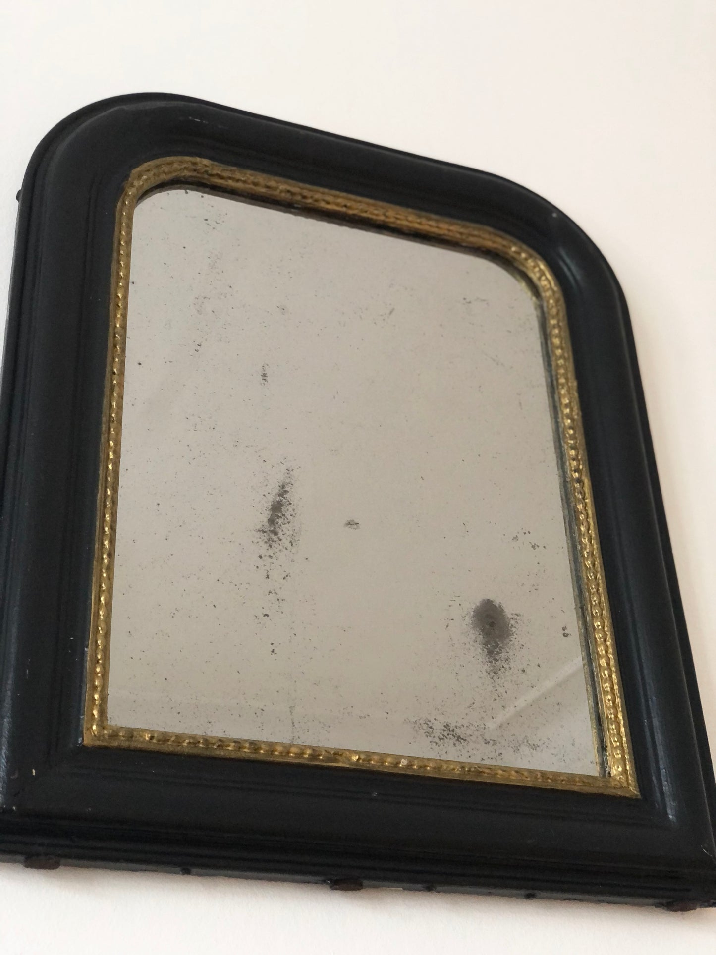 Antique Louis Philippe Mirror In Black and Gold France Late 19th Century