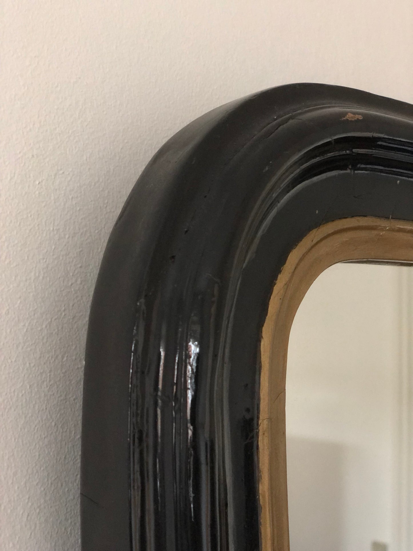Antique Louis Philippe Mirror In Black and Gold France Late 19th Century