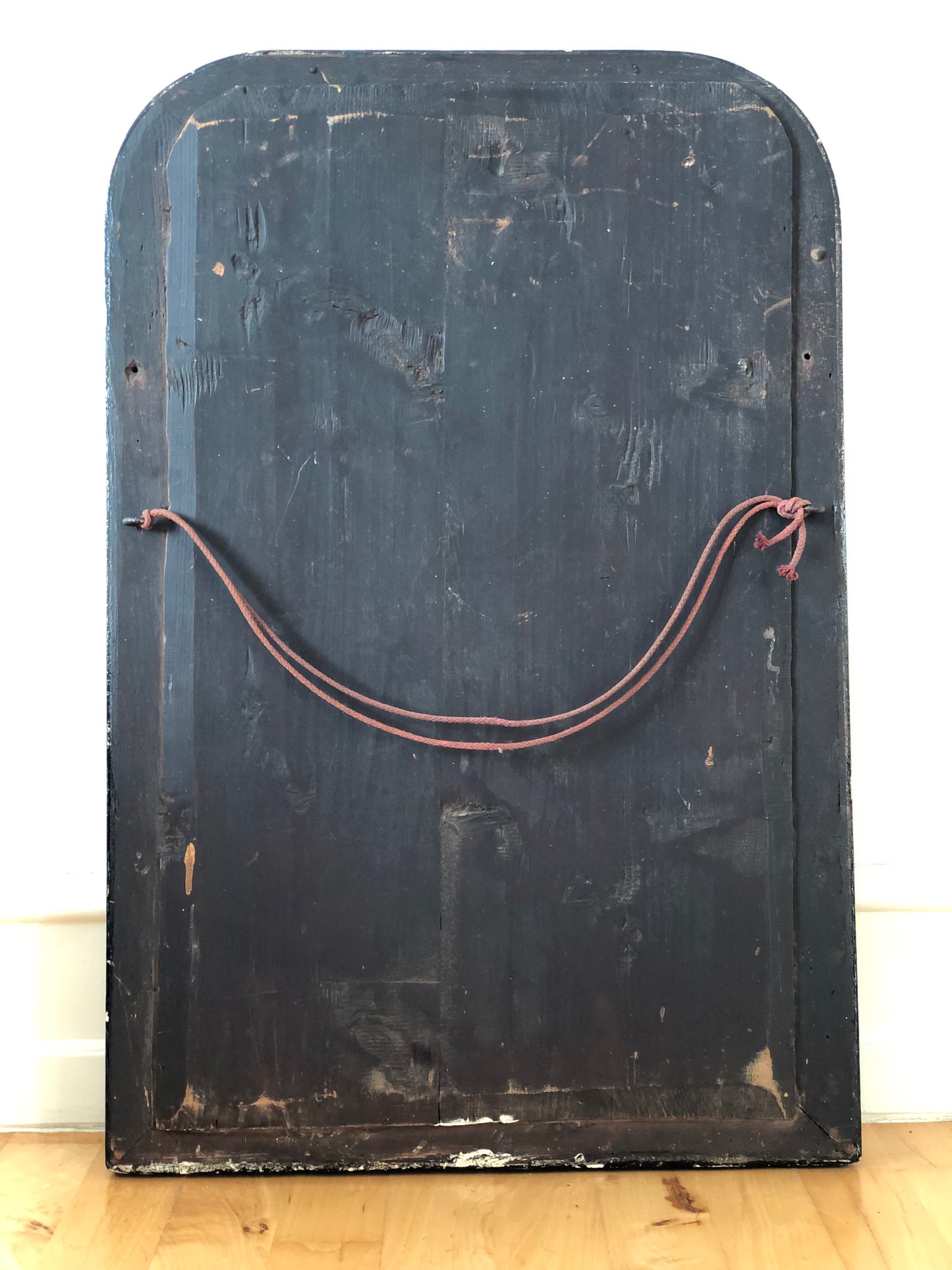 Large Antique Louis Philippe Mirror In Black and Gold France Late 19th Century