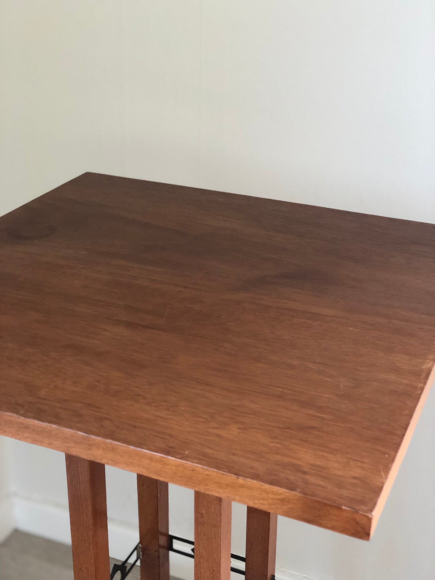 Handmade Art Deco Side Table with Brass Accents 1930s