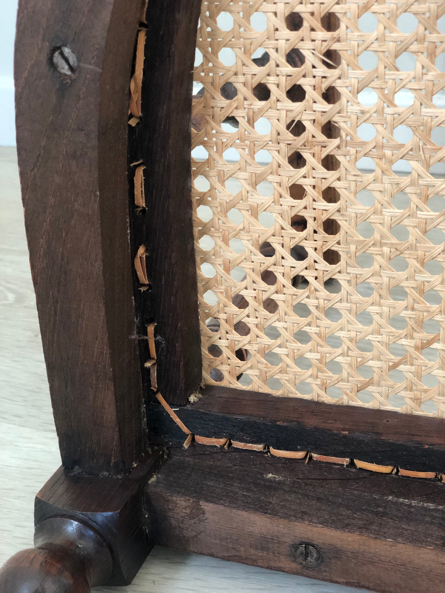 Edwardian Barley Twist Arm Chair With Cane Early 20th Century