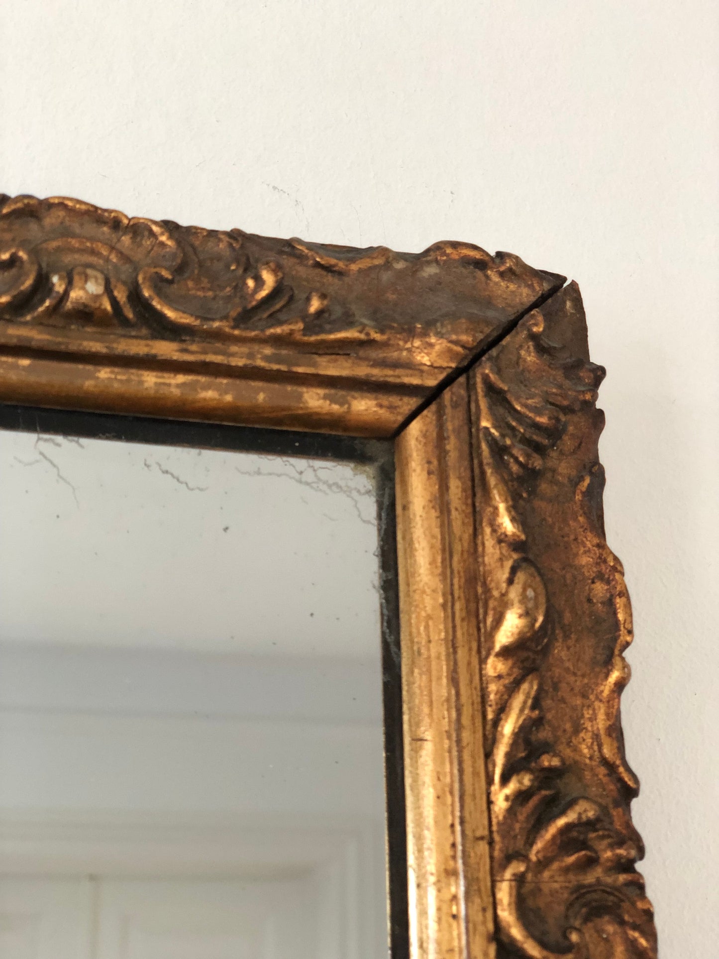 Handcrafted Antique Rococo Full-Length Mirror Belgium, 1900