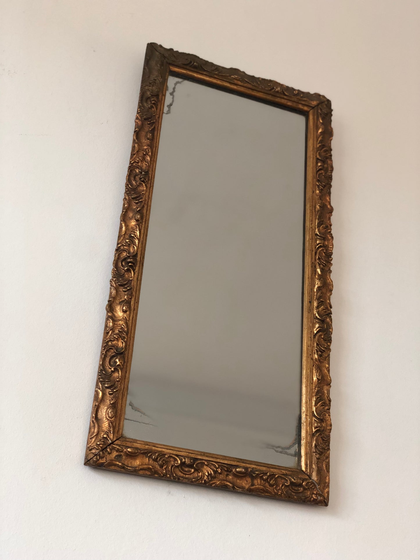 Handcrafted Antique Rococo Full-Length Mirror Belgium, 1900