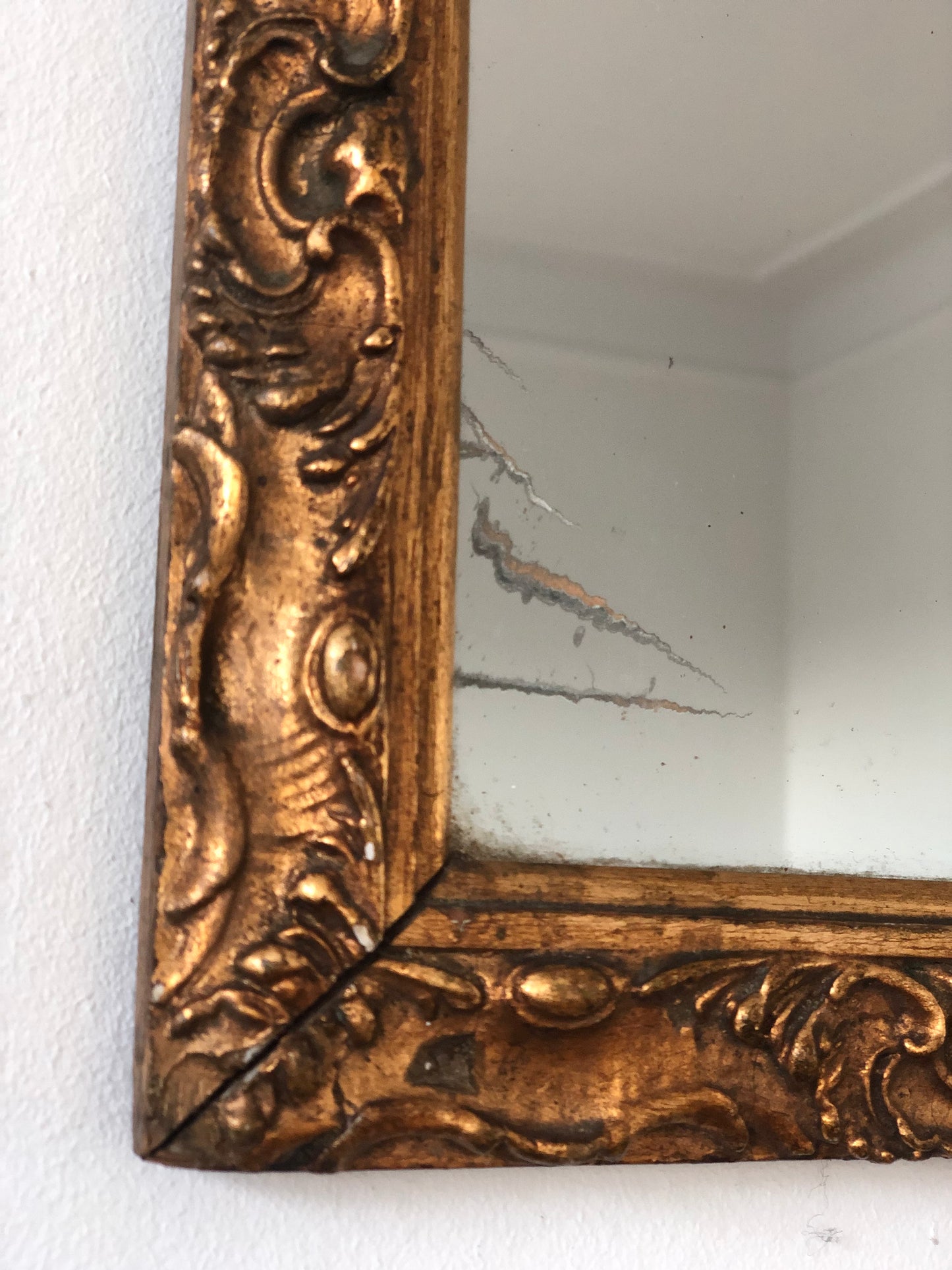 Handcrafted Antique Rococo Full-Length Mirror Belgium, 1900