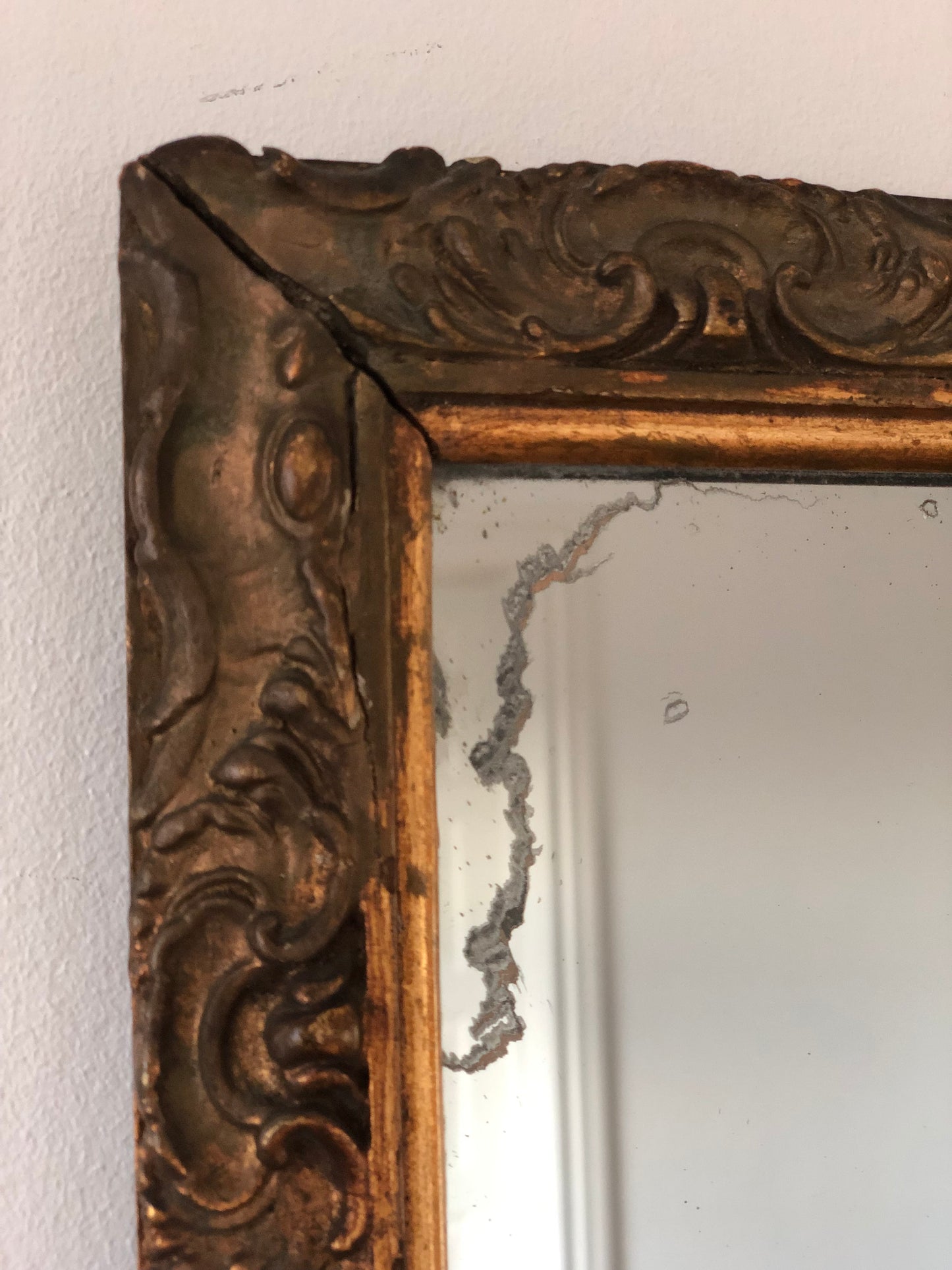 Handcrafted Antique Rococo Full-Length Mirror Belgium, 1900