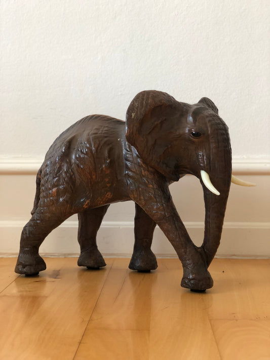 Handcrafted Leather Elephant Statue