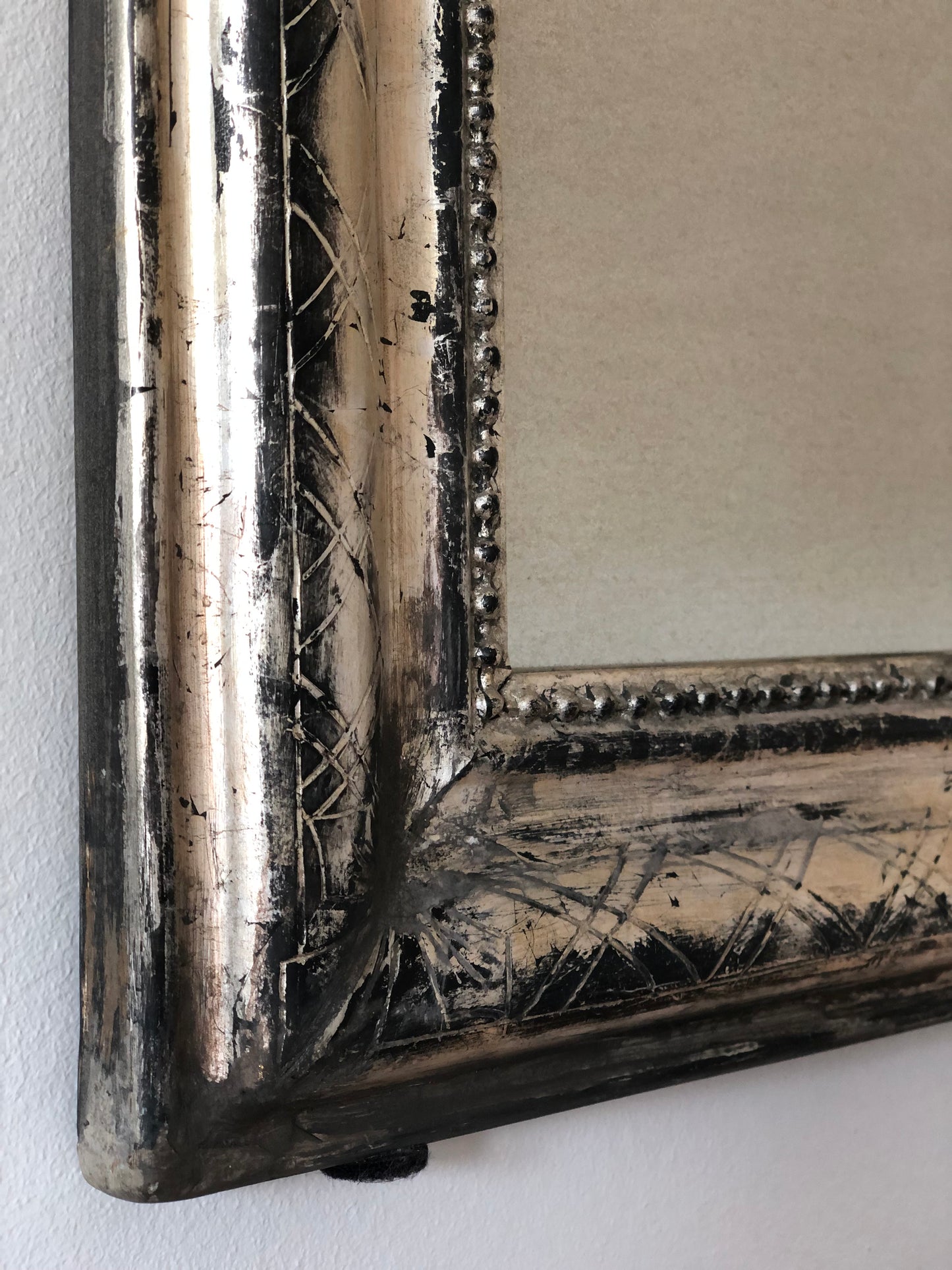 High Quality Antique Louis Philippe Mirror in Silver France Late 19th Century