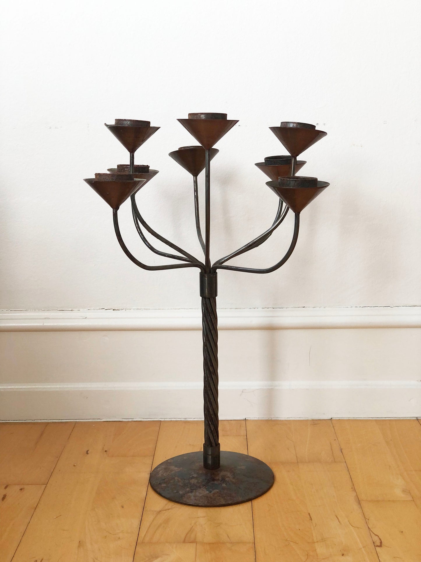 Industrial Vintage Steel Tealight Holder 8 compartments