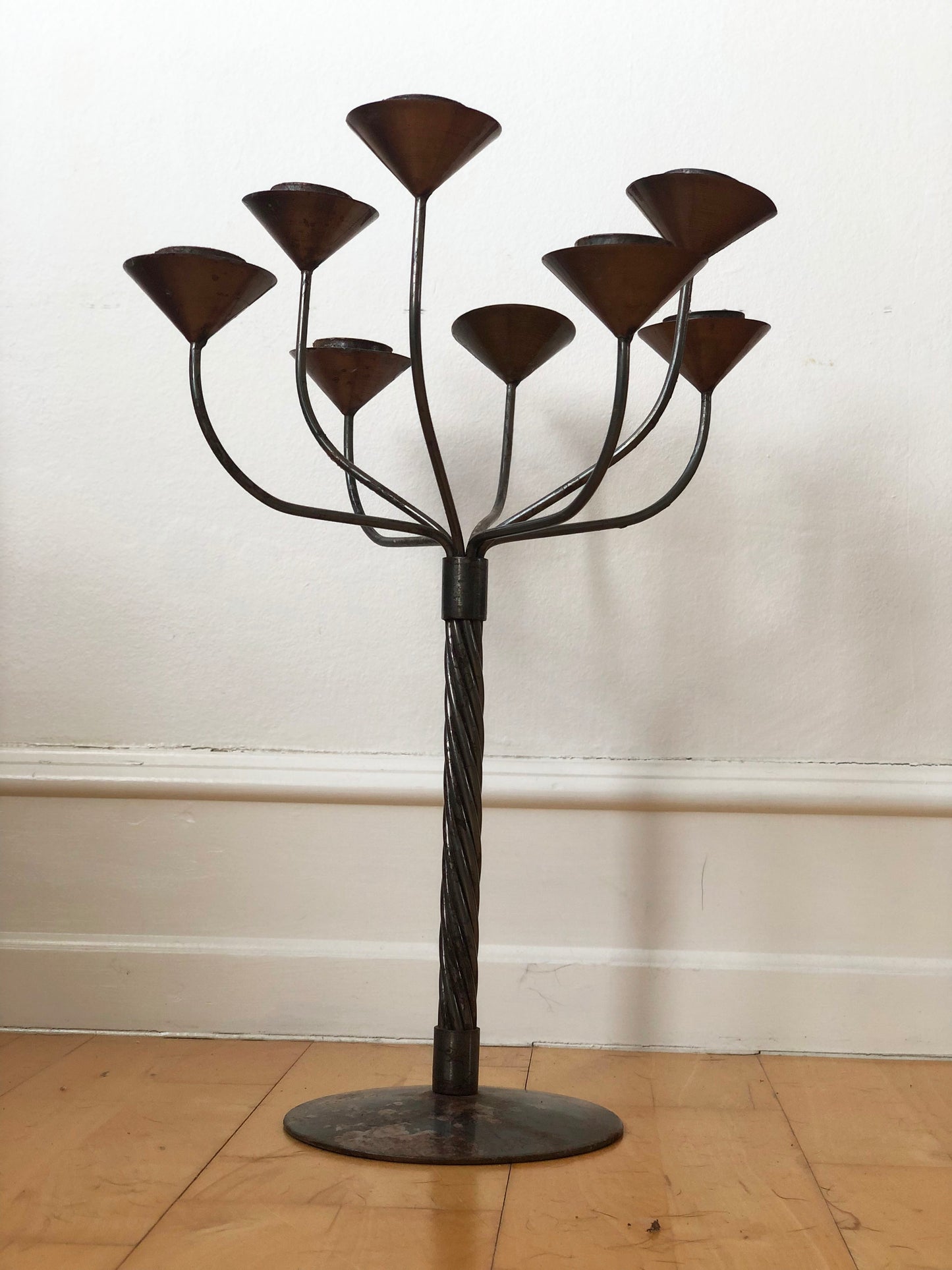 Industrial Vintage Steel Tealight Holder 8 compartments