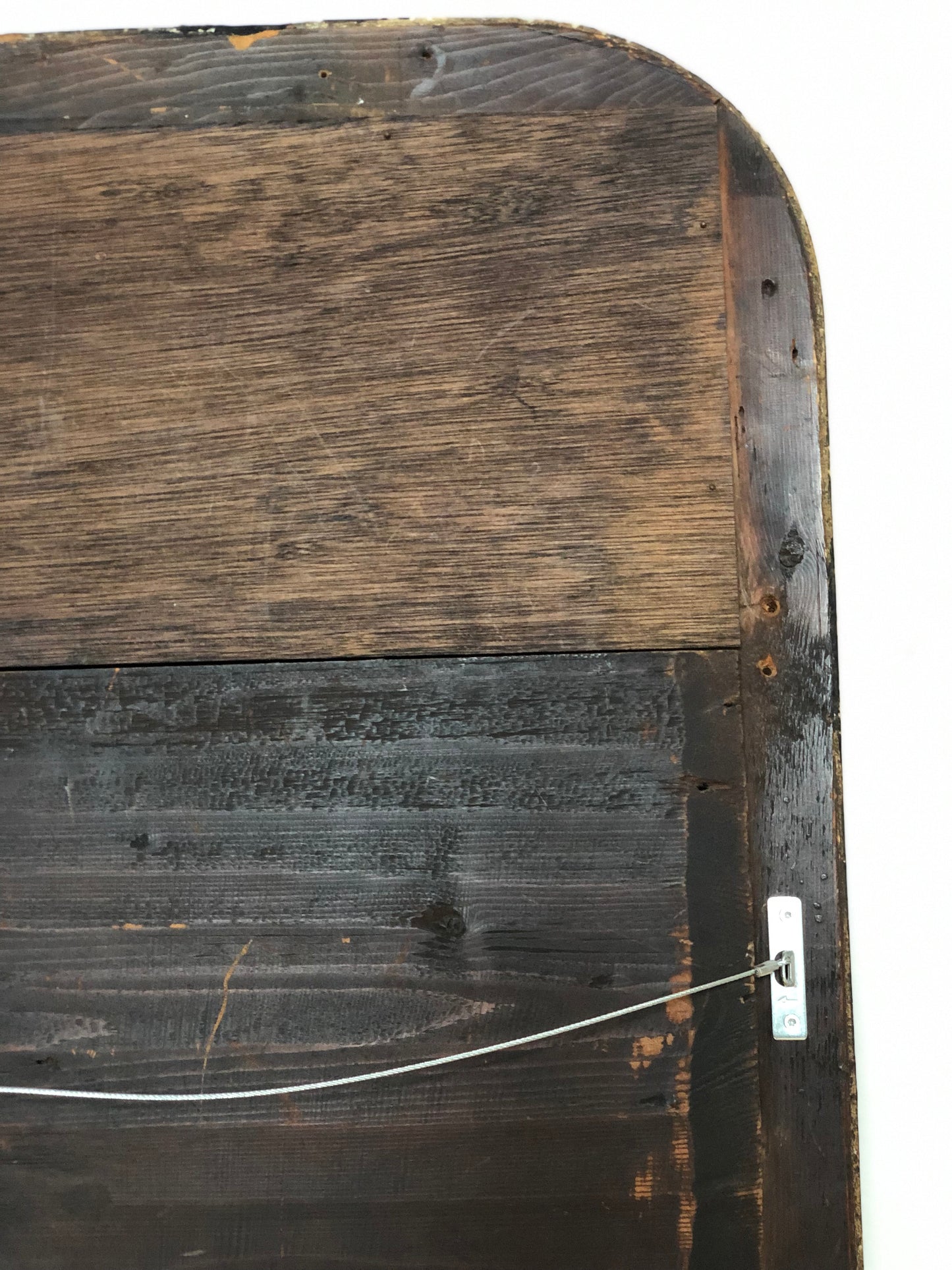 Large Antique French Louis Philippe Full Length Mirror – Black and Gold, Late 19th Century
