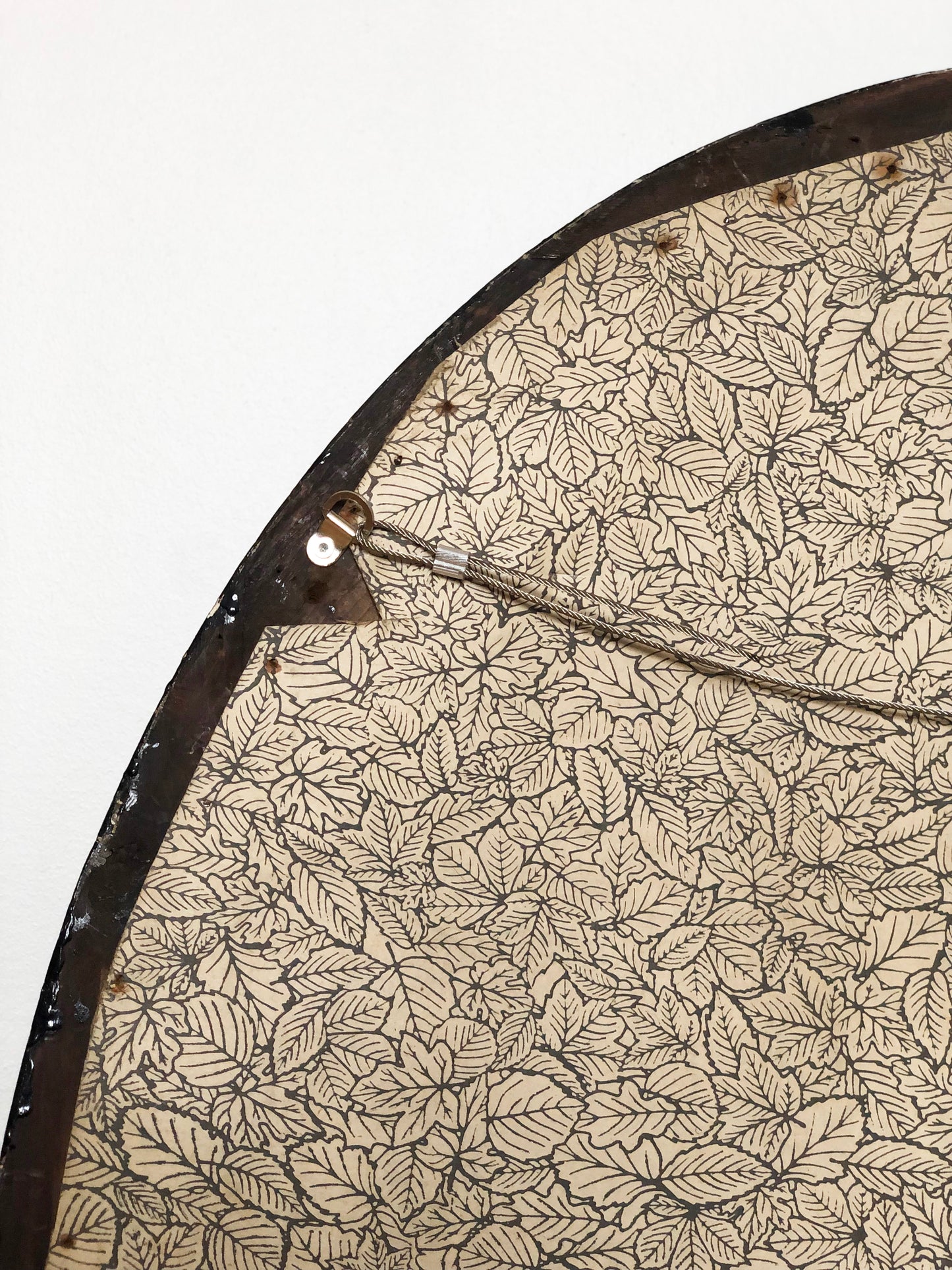 Large Antique French Louis Philippe Oval Mirror – Black and Gold, Late 19th Century