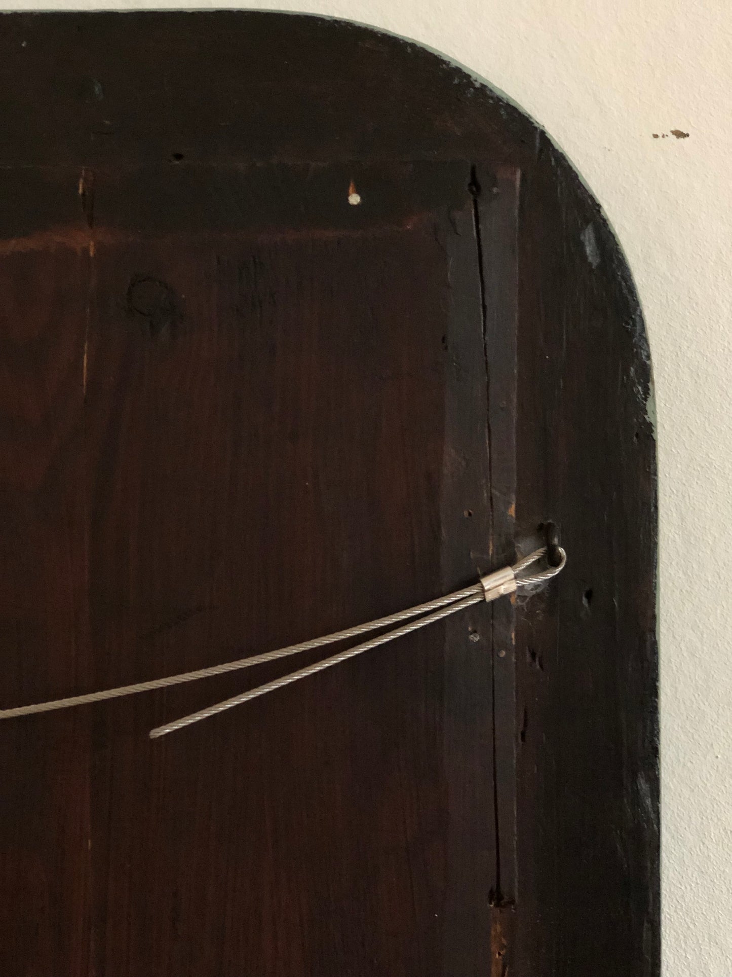 Antique Louis Philippe French Full Length Mirror, Green and Gold, Late 19th Century