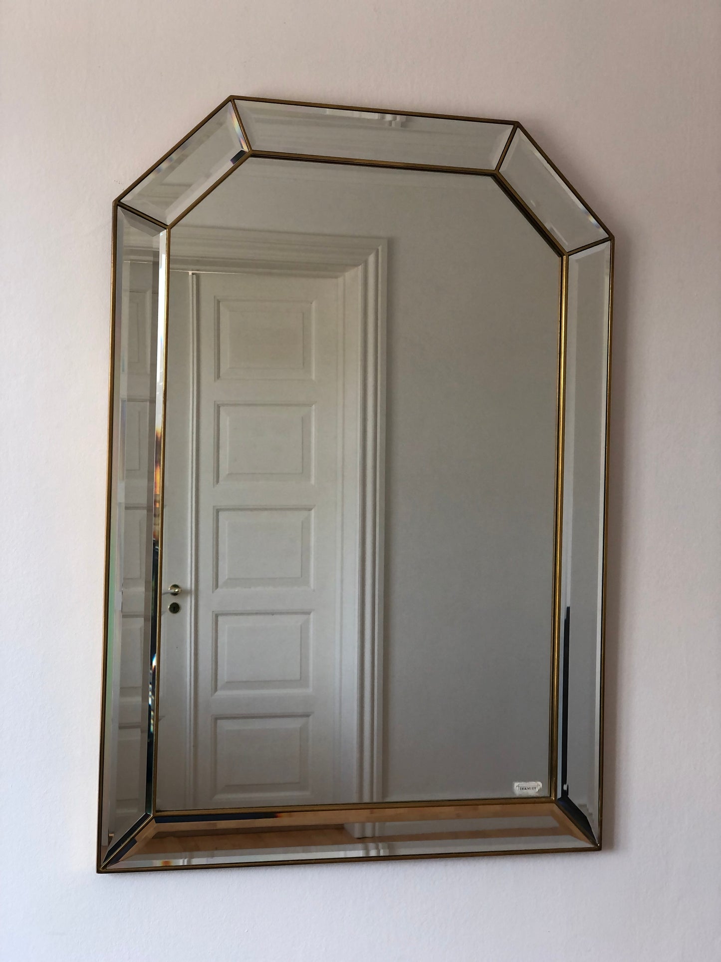 Large Vintage Deknudt Mirror in Gold Belgium 1980s