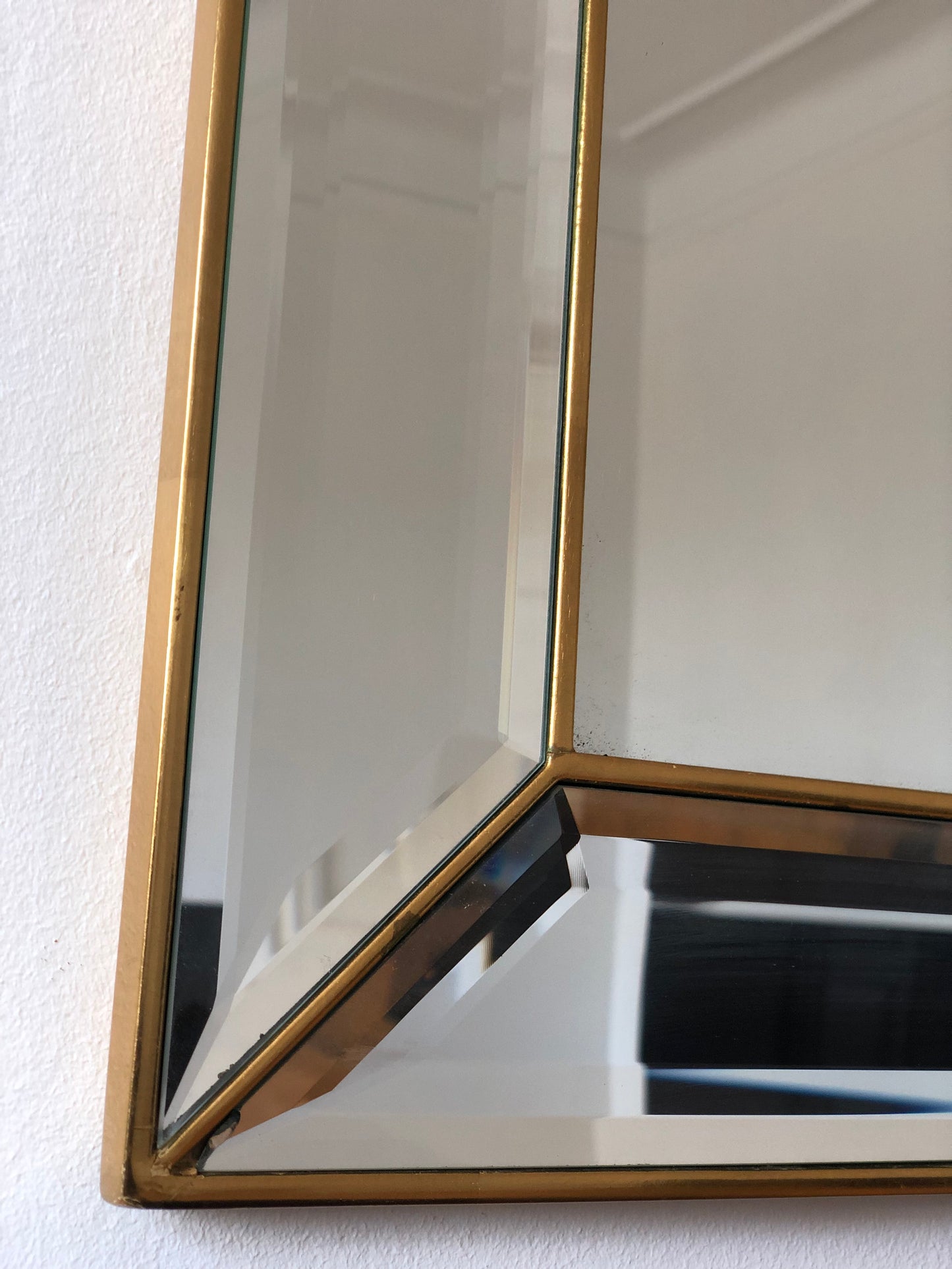Large Vintage Deknudt Mirror in Gold Belgium 1980s