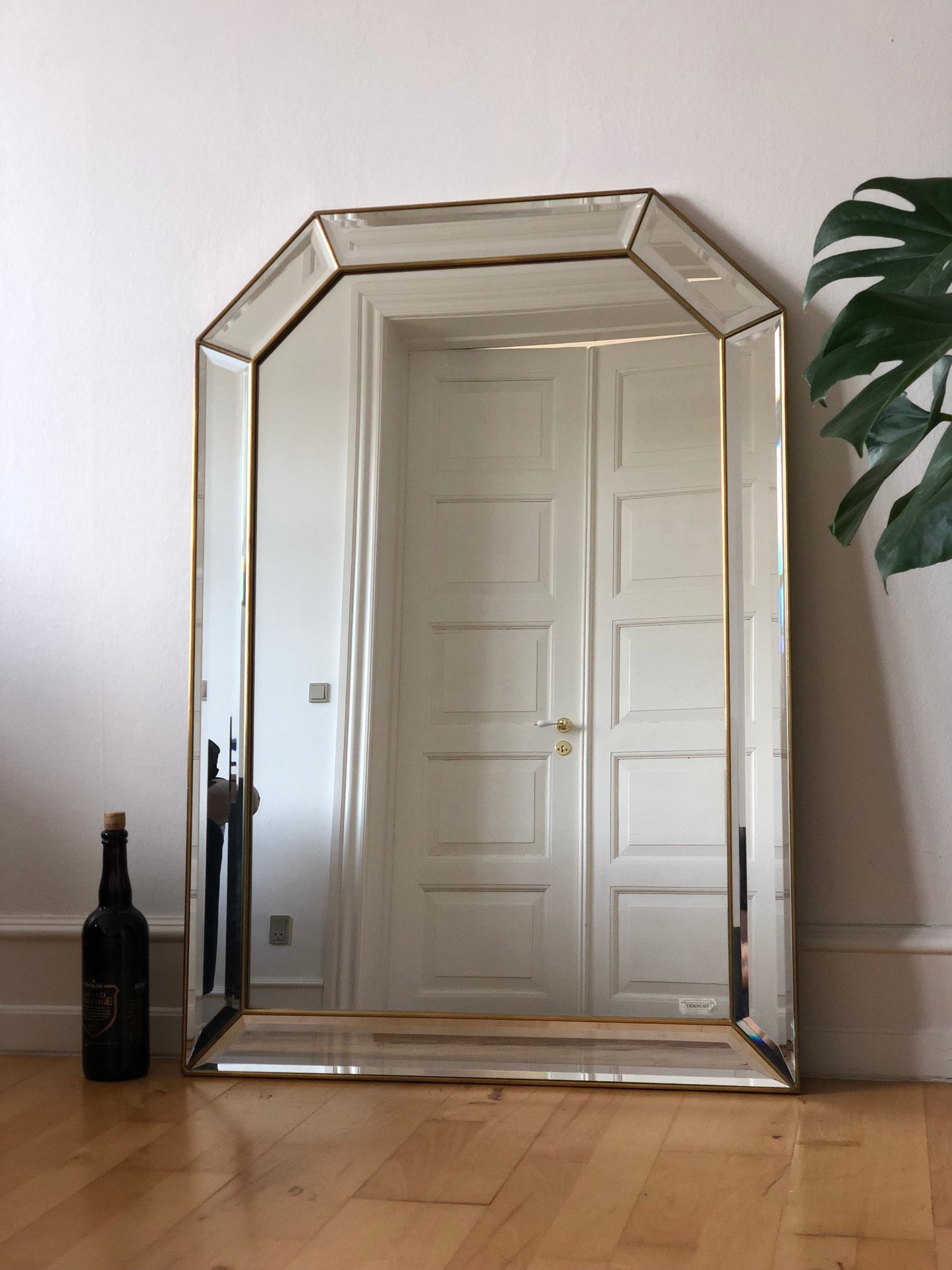 Large Vintage Deknudt Mirror in Gold Belgium 1980s