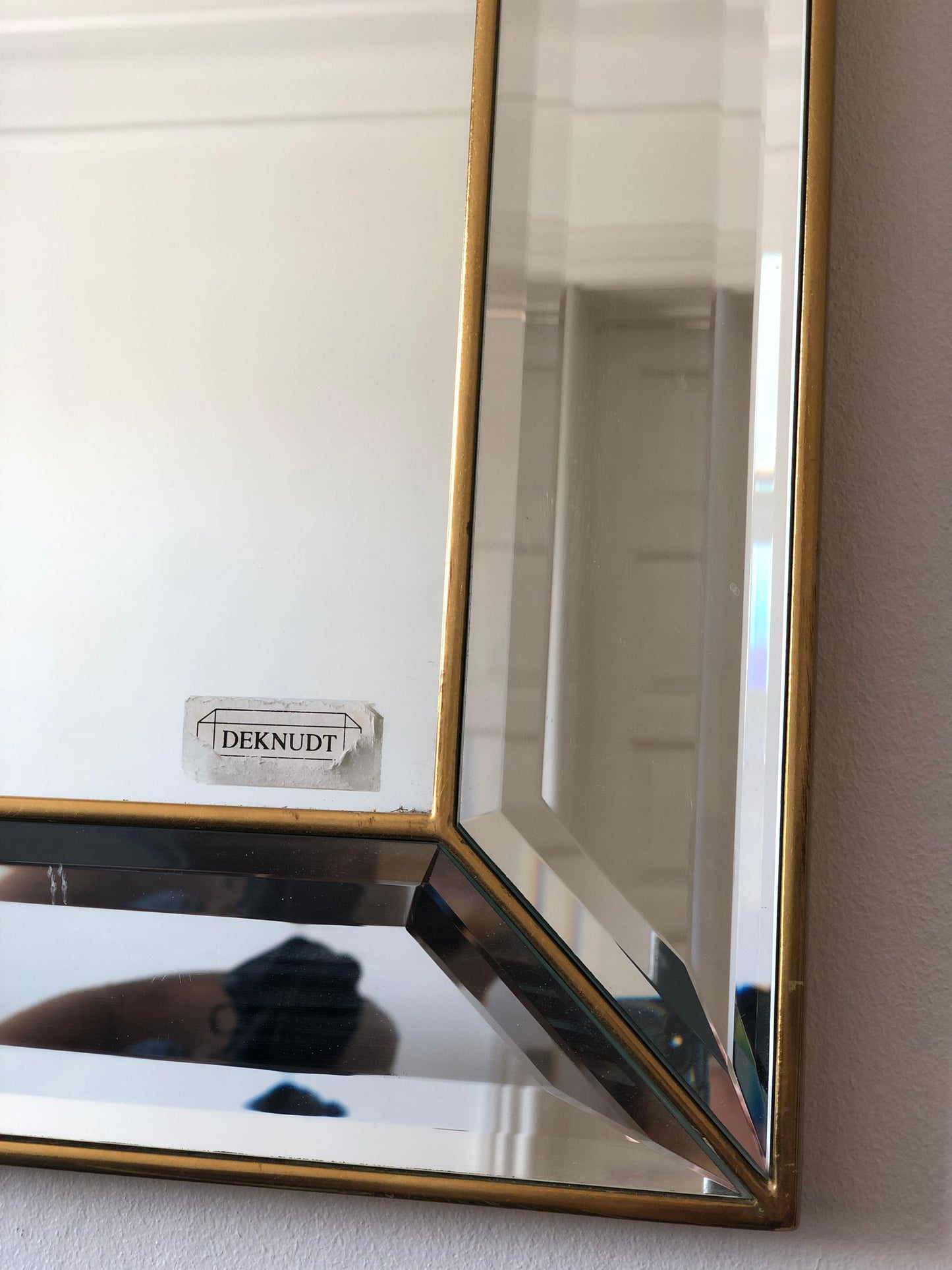 Large Vintage Deknudt Mirror in Gold Belgium 1980s