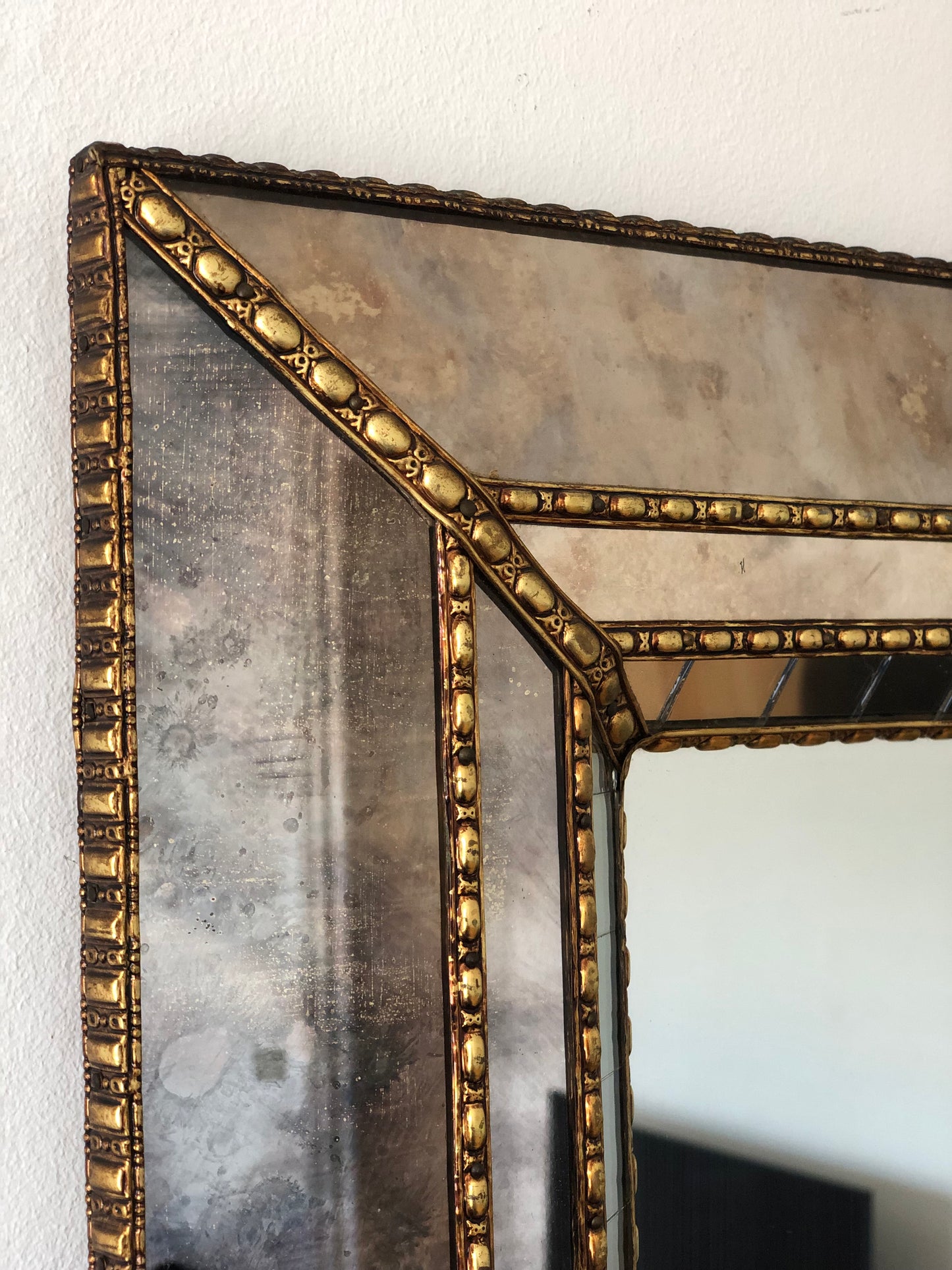 Large Vintage Venetian Mirror Hollywood Regency in Gold Spain 1990s
