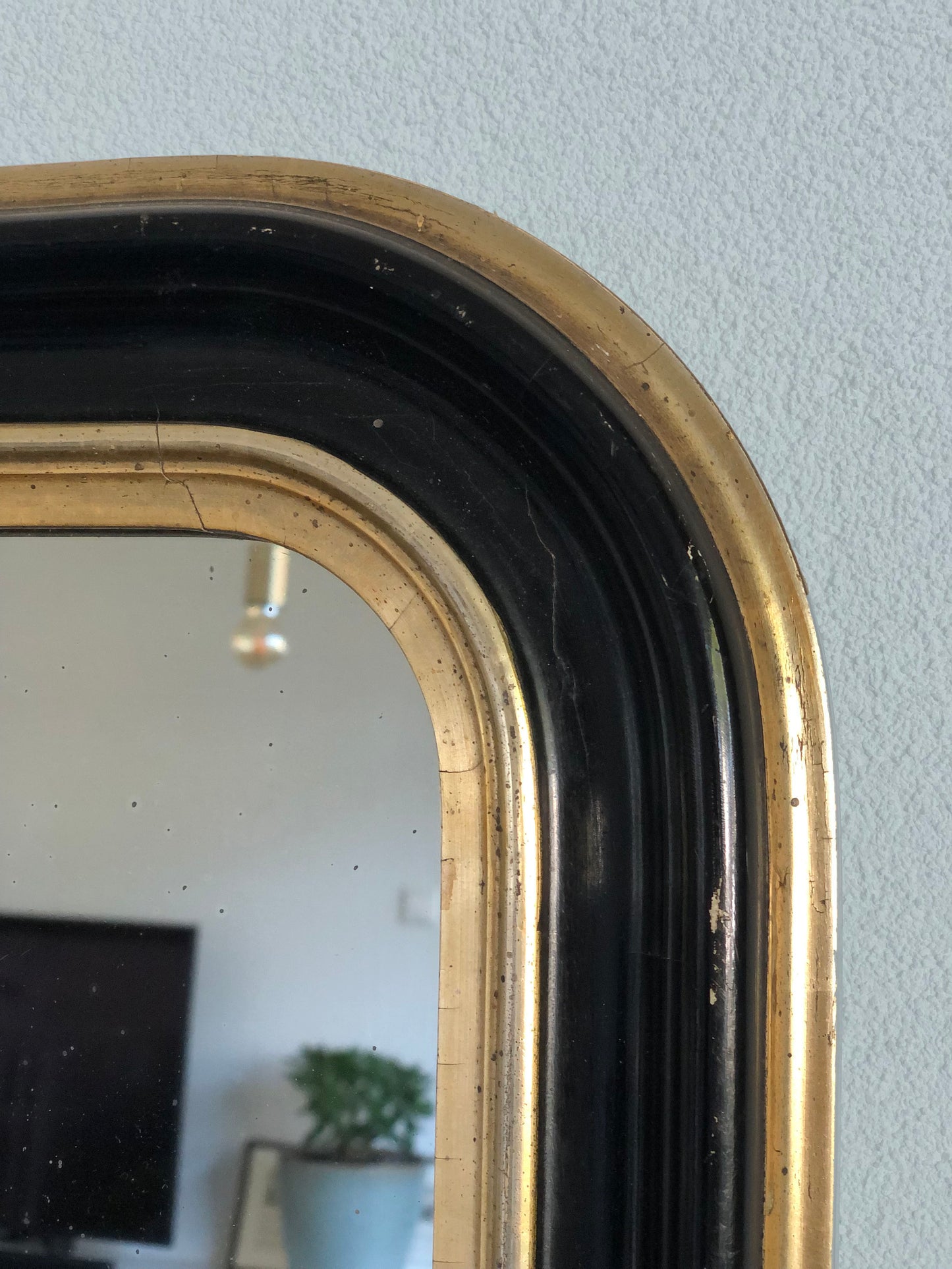 Late 19th Century Louis Philippe Mirror in Black and Gold France