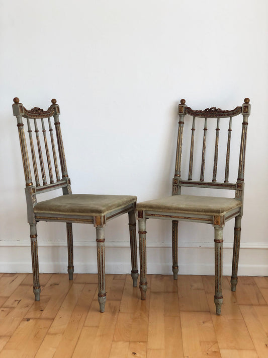 Pair of Late 18th Century Gustavian Chairs, Louis XVI Style, Sweden