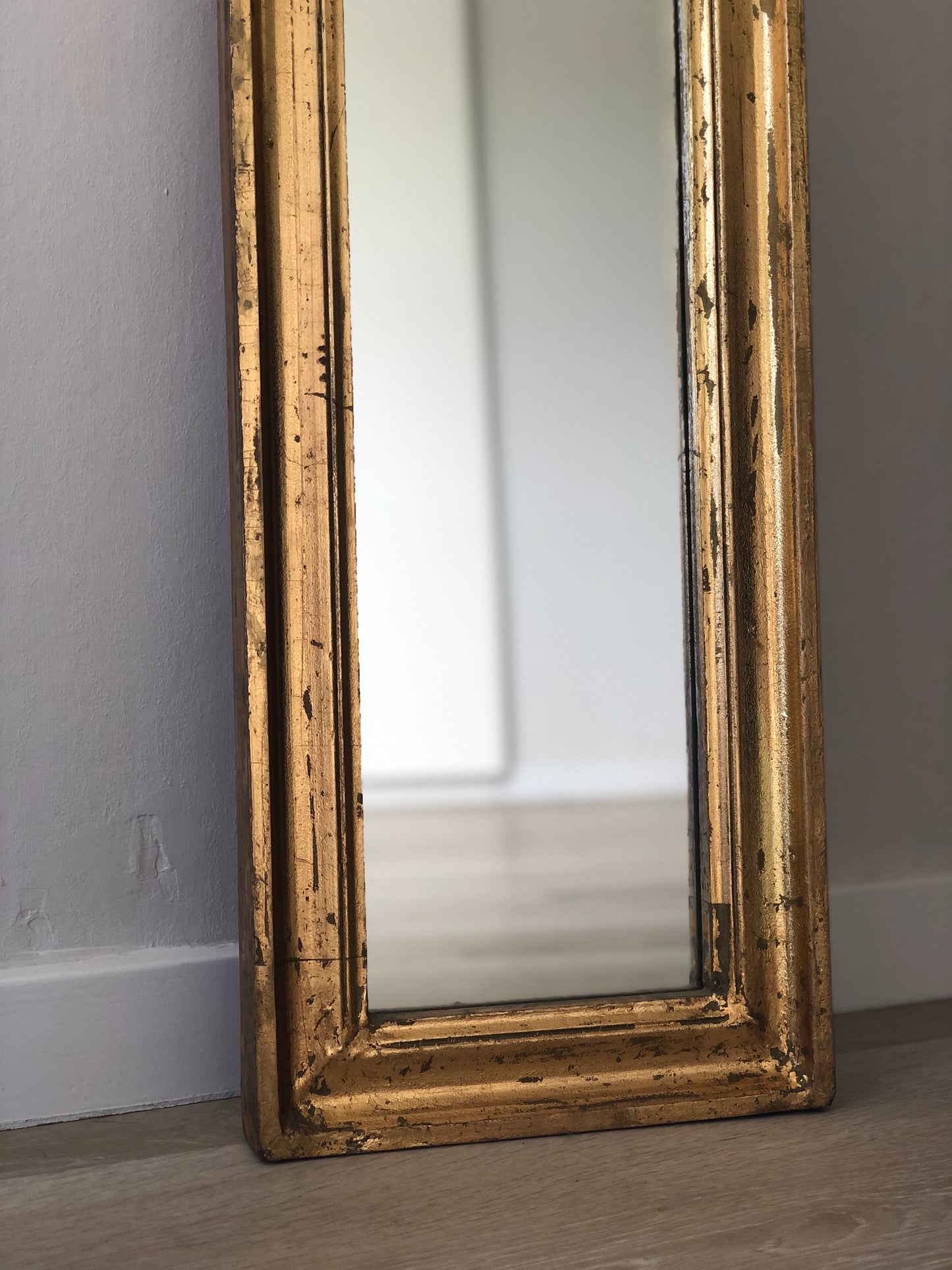 Very Long Full Length Gilded Mirror 1980s