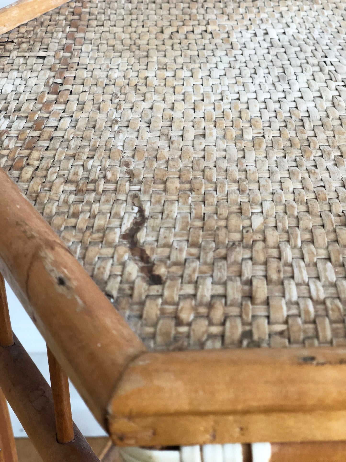 Vintage Bamboo Boho Plant Stand or Side Table, 1970s