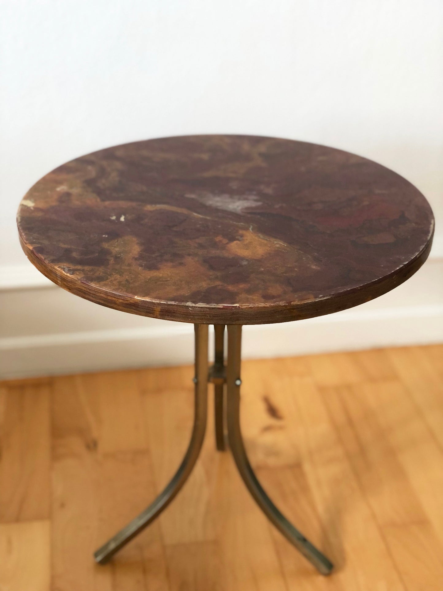 Vintage Marble and Brass Side Table