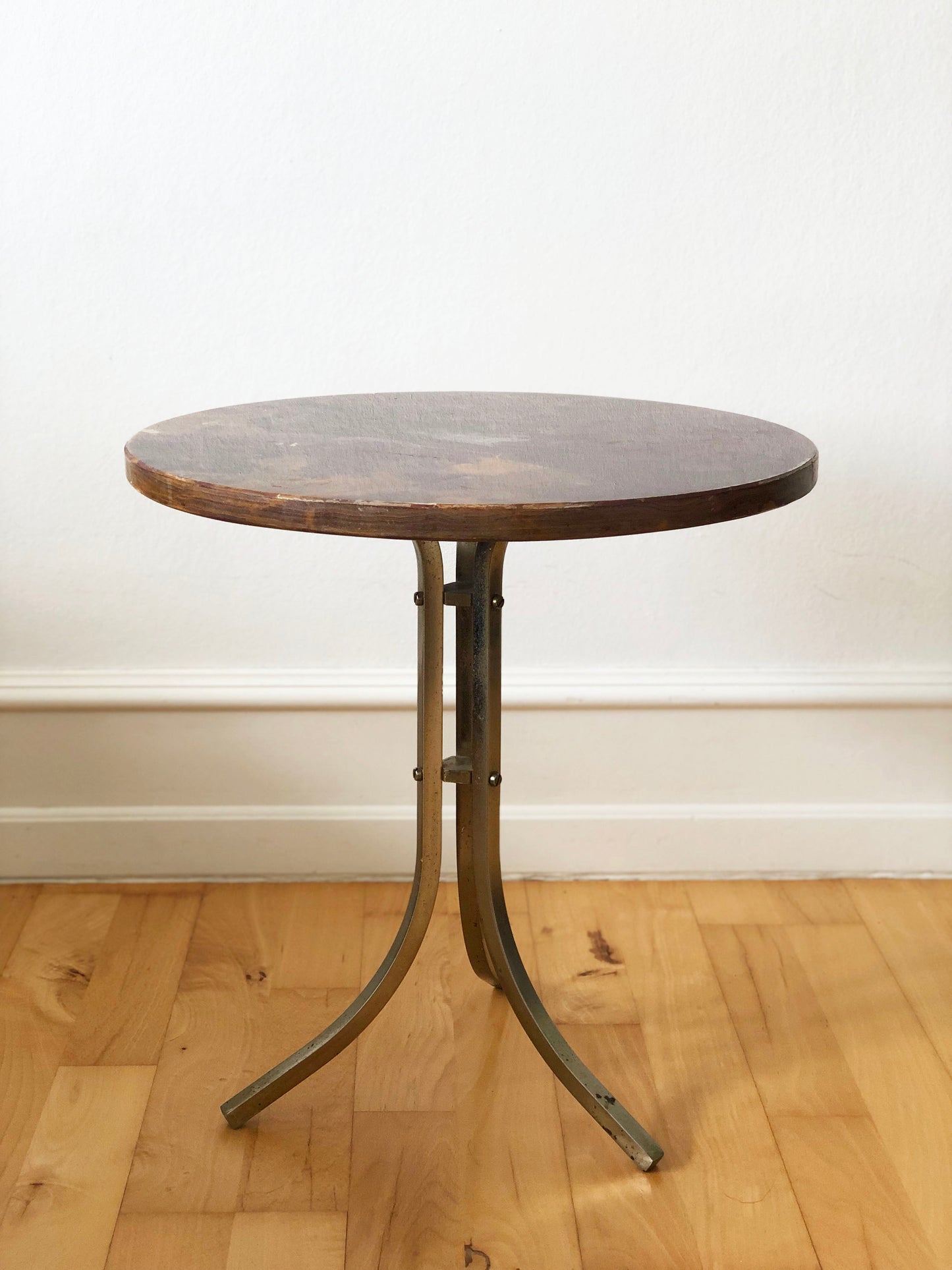 Vintage Marble and Brass Side Table