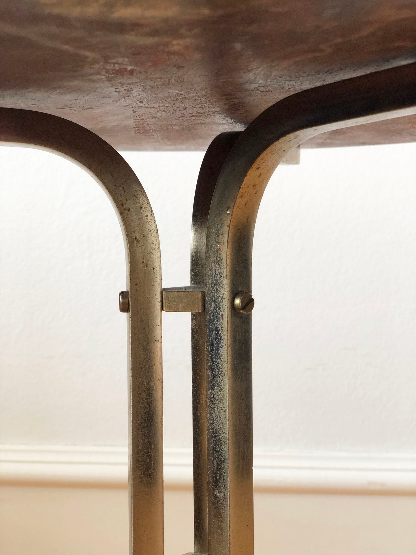 Vintage Marble and Brass Side Table