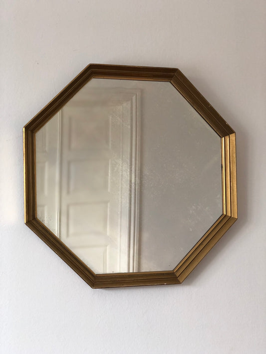 Vintage Octagon Giltwood Mirror Belgium