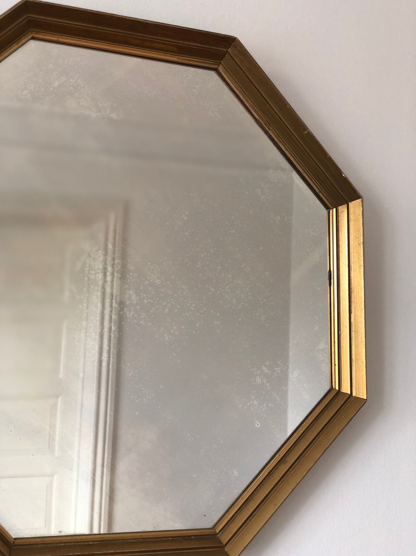 Vintage Octagon Giltwood Mirror Belgium
