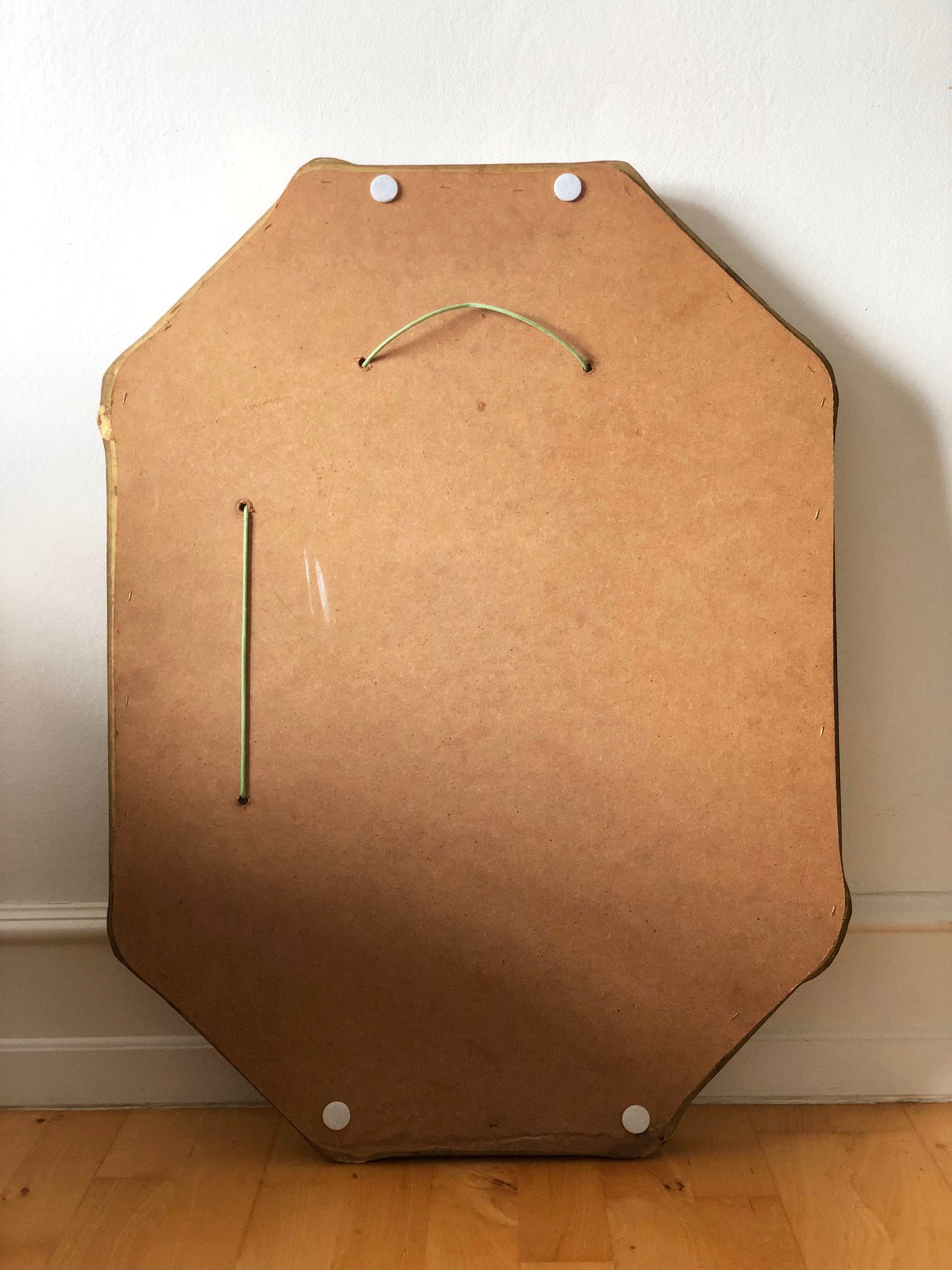 Vintage Octagonal Gilt Bevelled Mirror with Rose Accents