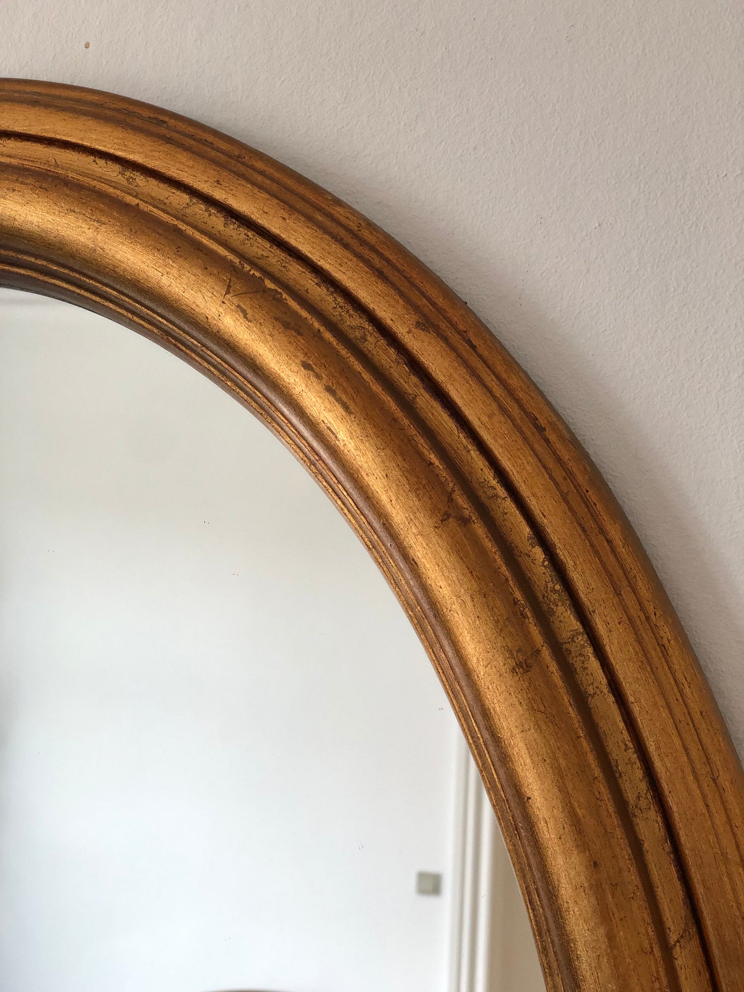 Vintage Oval Giltwood Mirror Belgium