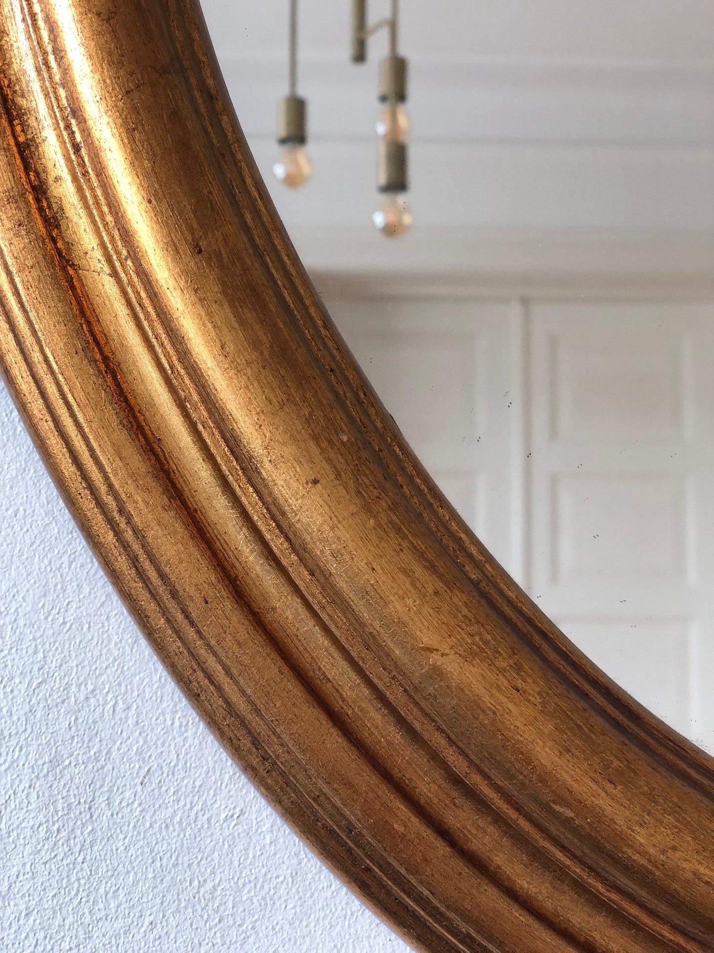 Vintage Oval Giltwood Mirror Belgium