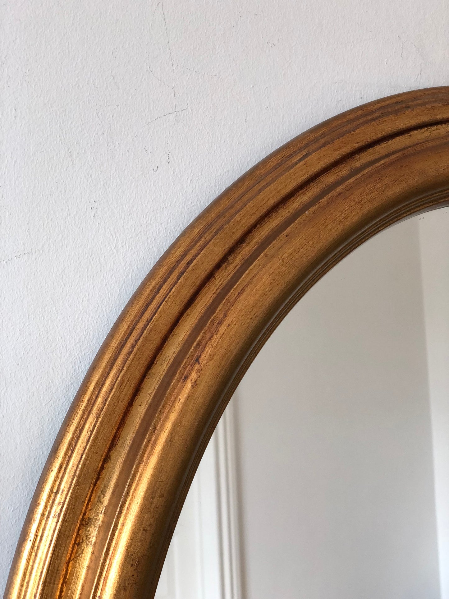 Vintage Oval Giltwood Mirror Belgium