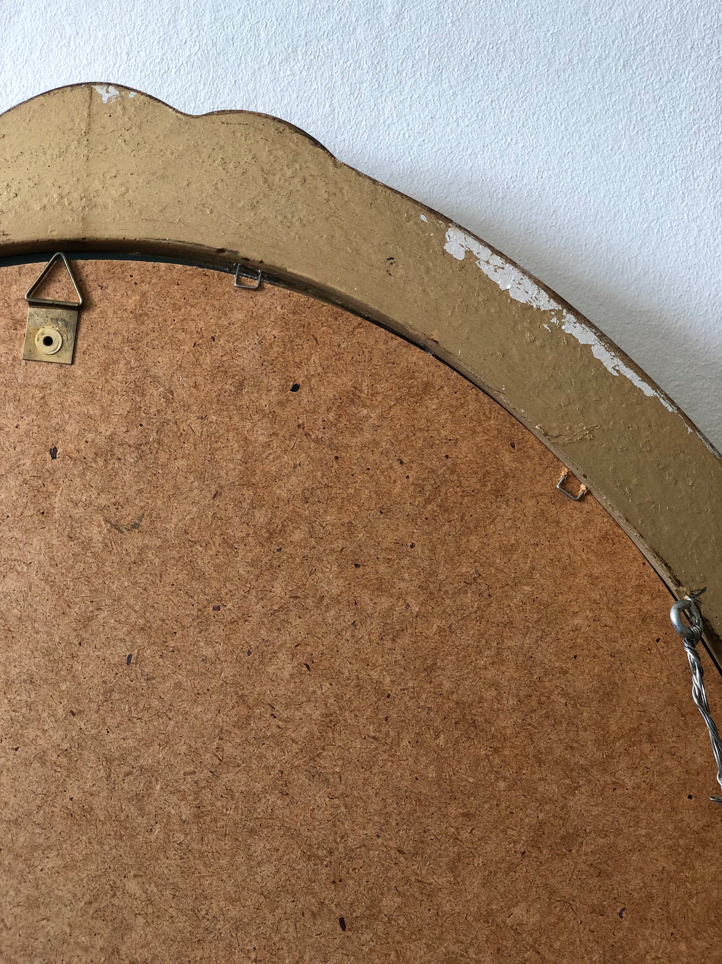 Vintage Oval Silver Bevelled Mirror with Golden Roses