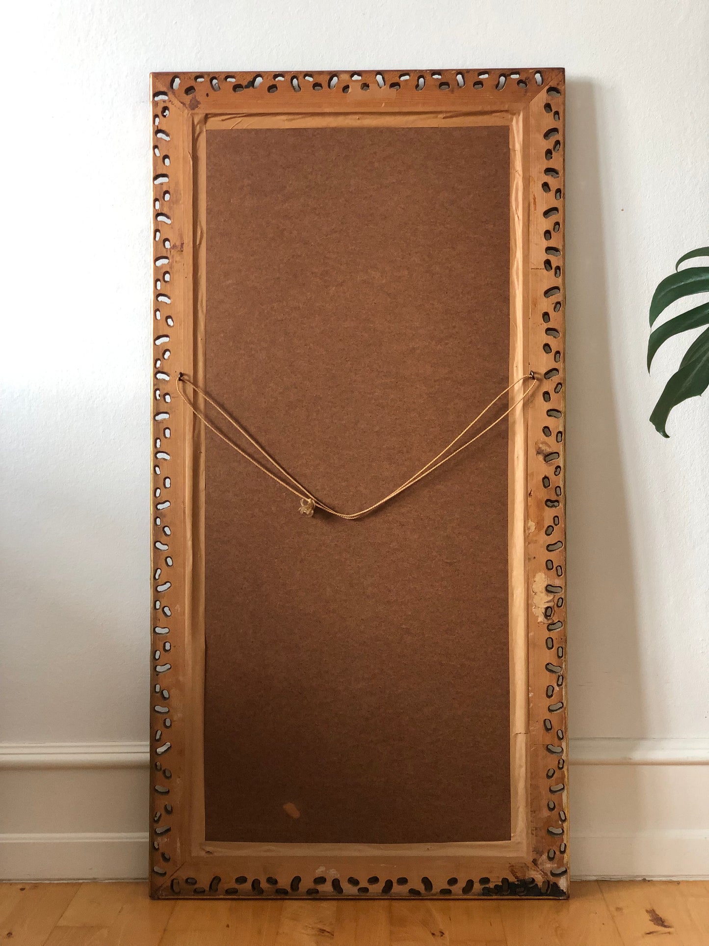 Vintage Rococo Gilded Beveled Full-Length Mirror Belgium 1960s