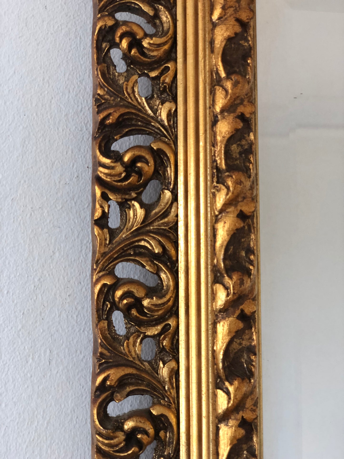 Vintage Rococo Gilded Beveled Full-Length Mirror Belgium 1960s